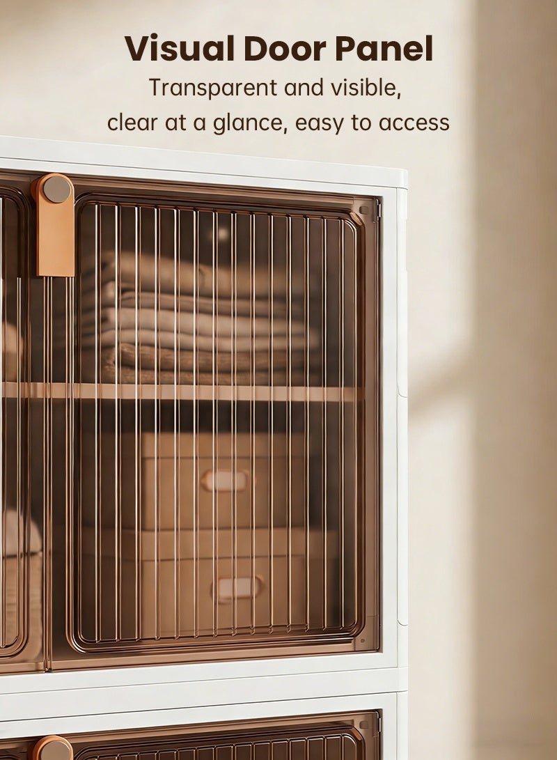 Dresser with 4 Drawers, Storage Tower, Stackable Storage Containers with Wheels – Collapsible Storage Boxes for Home, Office, & Bedroom, Multi-Purpose, Easy to Install, Durable, and Space-Saving Organizer - Image 4